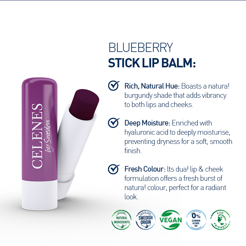 Celenes By Sweden Nordıc Blueberry Stick Lip Balm