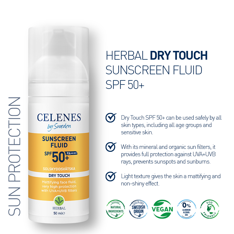 FLUIDE SOLAIRE AU DRY TOUCH AUX HERBES 50+ SPF