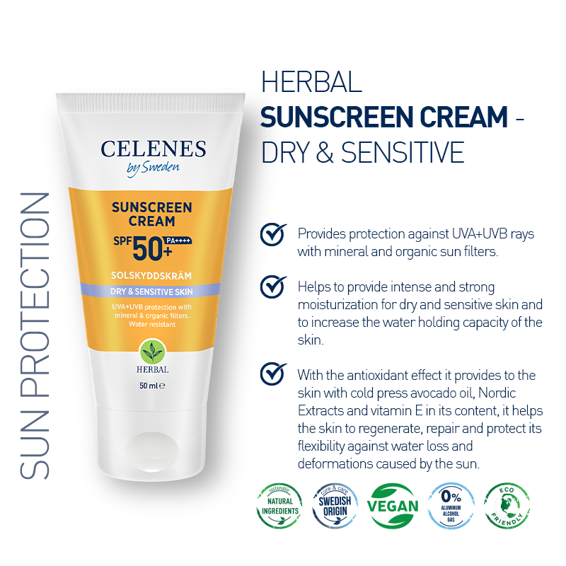 Crème Solaire aux Herbes Peaux Sèches et Sensibles 50 Spf 50 ml
