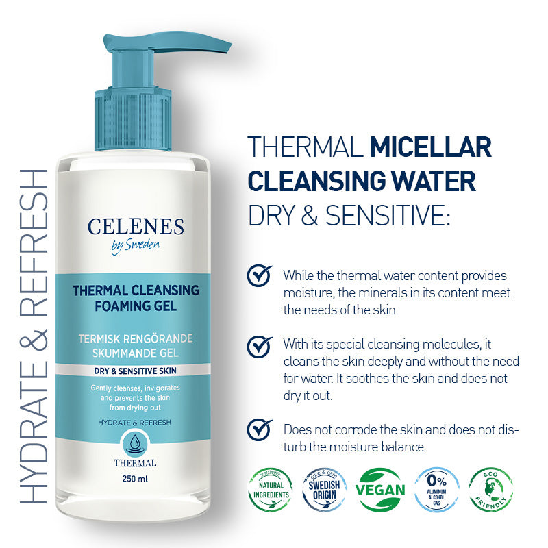 GEL MOUSSANT MICELLAIRE THERMALE POUR PEAUX SÈCHES/SENSIBLES
