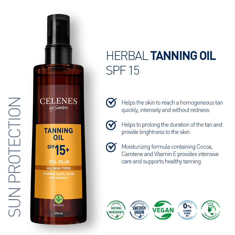 Huile Solaire Bronzante aux Herbes Spf 15+ 200 ml