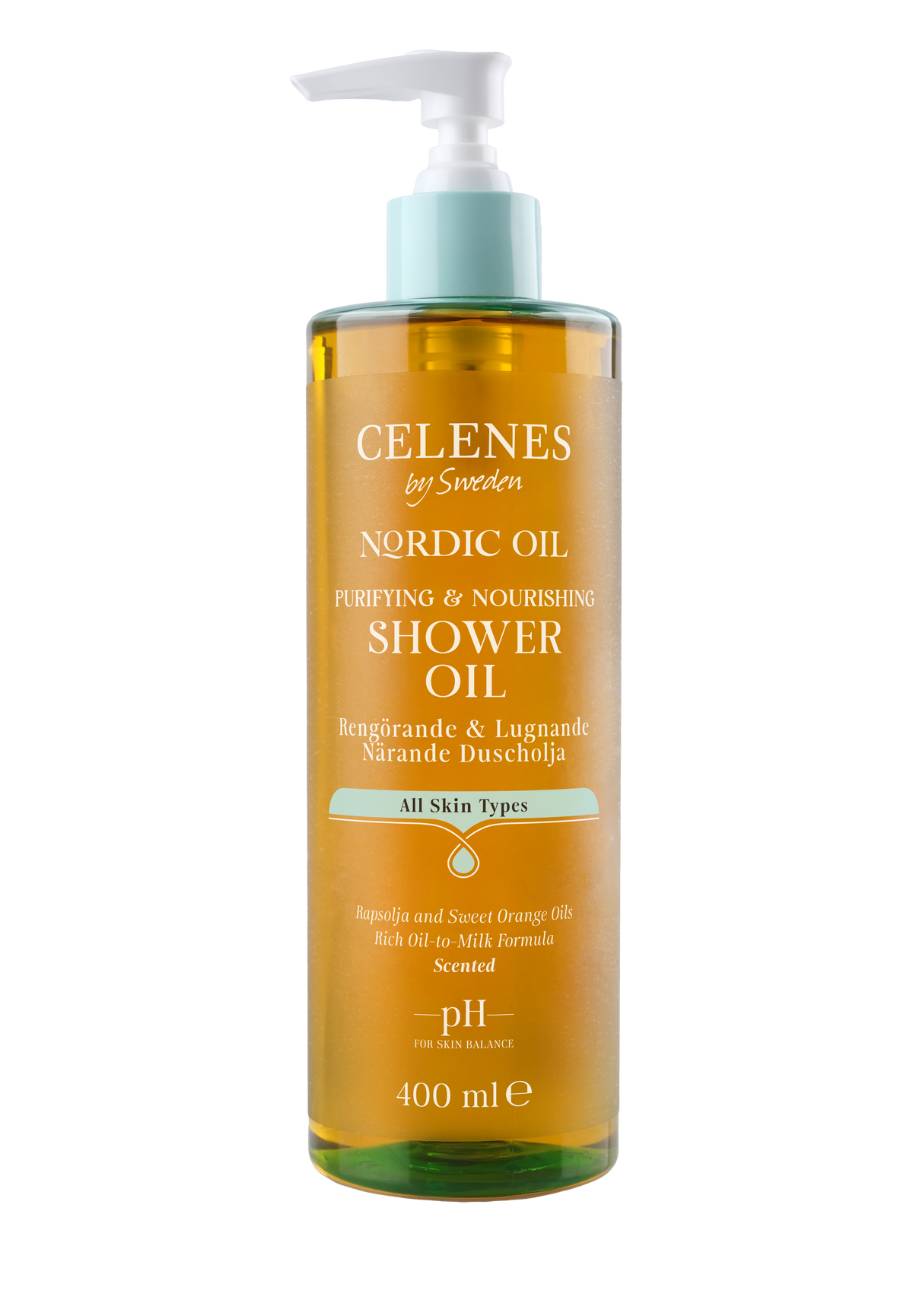 Celenes By Sweden Nordıc Oil 400ML Nourishing Shower Oil Scented All Skin Types